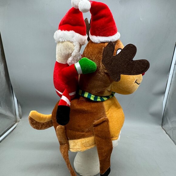 Toyland Santa & Reindeer Plush  Santa Riding Rudolph Costume Hat One Size READ - Picture 4 of 6